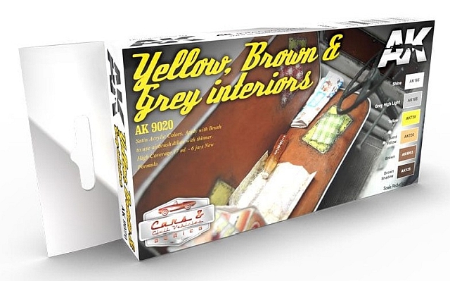 Boxart Yellow, Brown & Grey Interiors AK 9020 AK Interactive