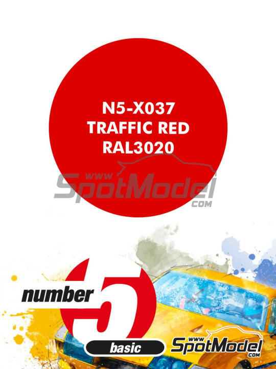 Boxart Traffic red RAL 3020  Number Five