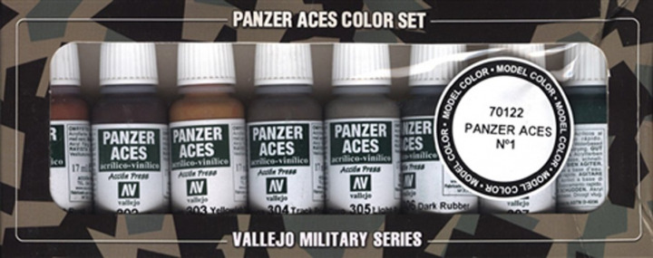 Boxart Panzer Aces Set #1 - Rust, Tracks, Rubber. 70.122 Vallejo Panzer Aces