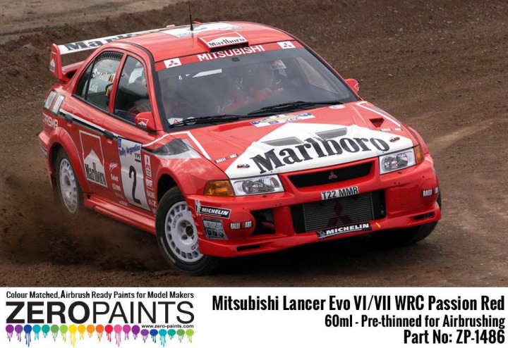 Boxart Misubishi Lancer Evo VI/VIII WRC Passion Red ZP-1486 Zero Paints