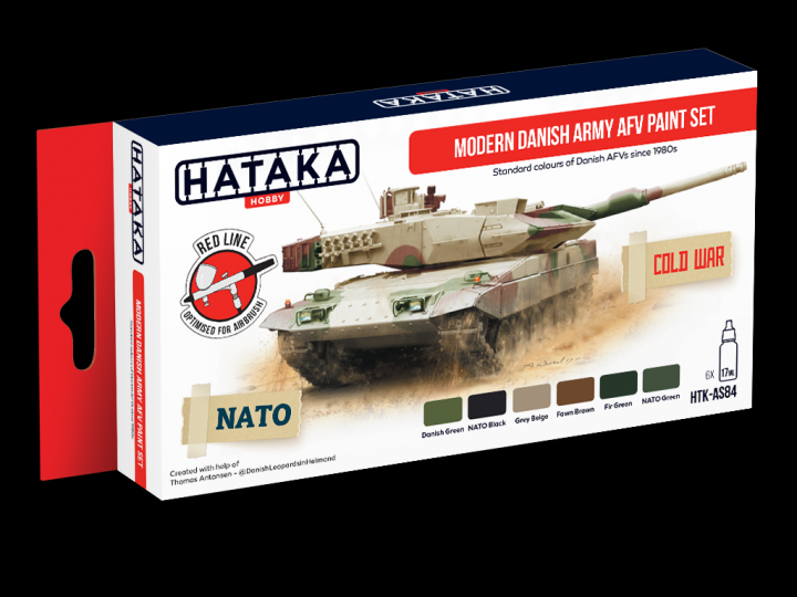 Boxart Modern Danish Army AFV Paint Set HTK-AS84 Hataka Hobby Red Line
