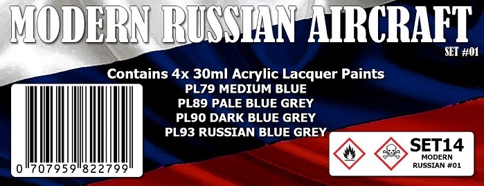 Boxart MODERN RUSSIAN AIRCRAFT #01 Colour Set (PL79, PL89, PL90, PL SET14 SMS