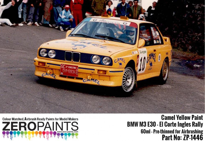 Boxart Camel Yellow for BMW M3 E30 - El Corte Ingles Rally  Zero Paints