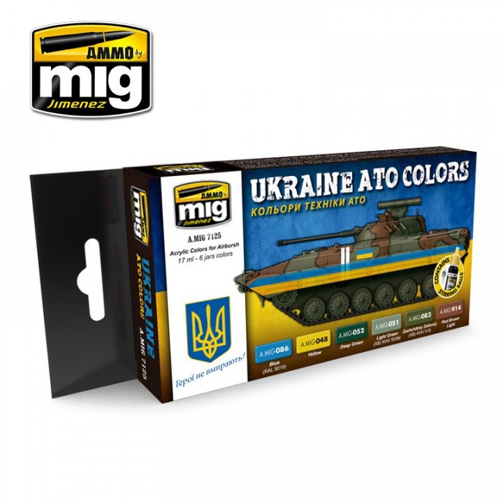Boxart Ukrainian ATO Colors Ammo by Mig Jimenez Boxart Ukrainian ATO Colors Ammo by Mig Jimenez