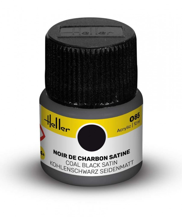 Boxart Noir de charbon satine (Satin Coal Black) 9085 Heller Acrylic