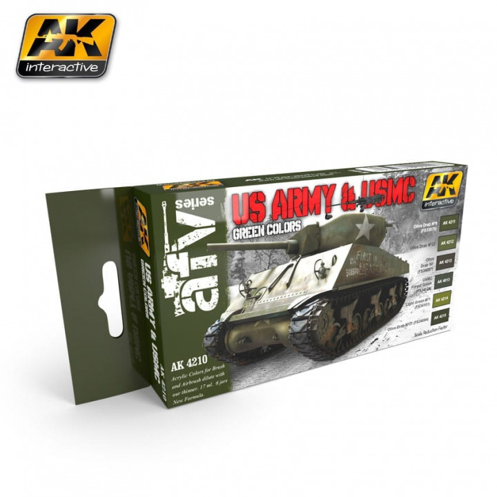 Boxart US Army & USMC green colors AK 4210 AK Interactive