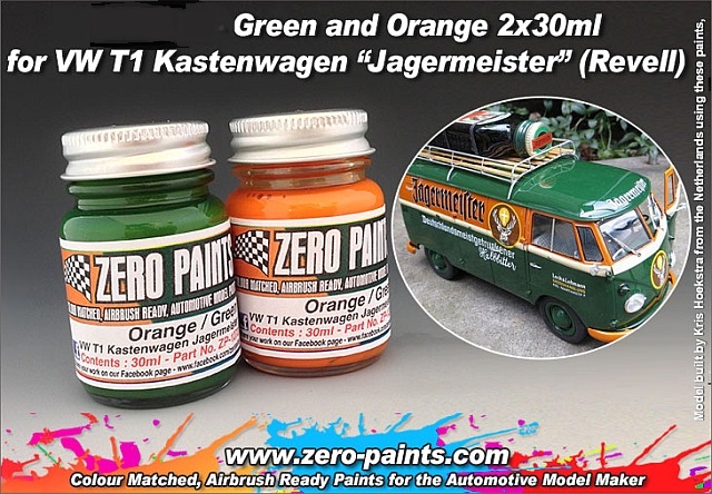 Boxart Green/Orange Set-VW T1 Kastenwagen/Jägermeister Revell 07076  Zero Paints
