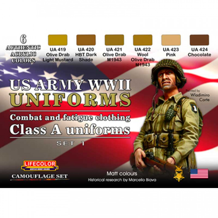 Boxart WWII US Army Uniforms Set 1  Lifecolor