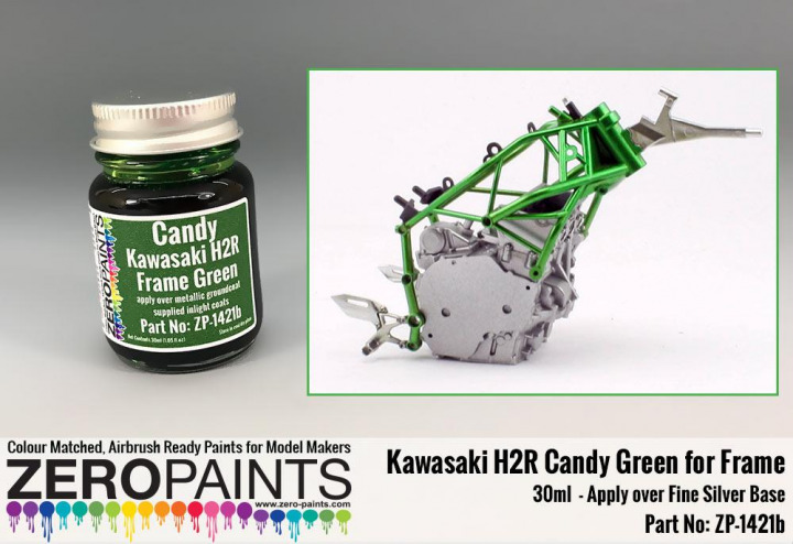 Boxart Kawasaki H2R Frame Candy Green  Zero Paints