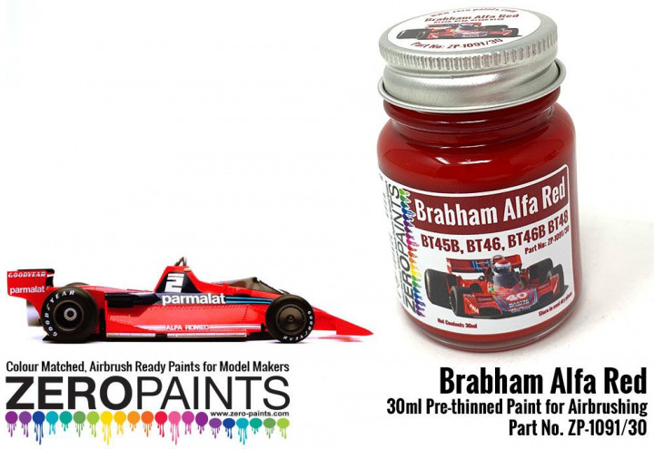 Boxart Brabham Alfa Red Paint - BT45B, BT46, BT46B BT48 etc ZP-1091/30 Zero Paints