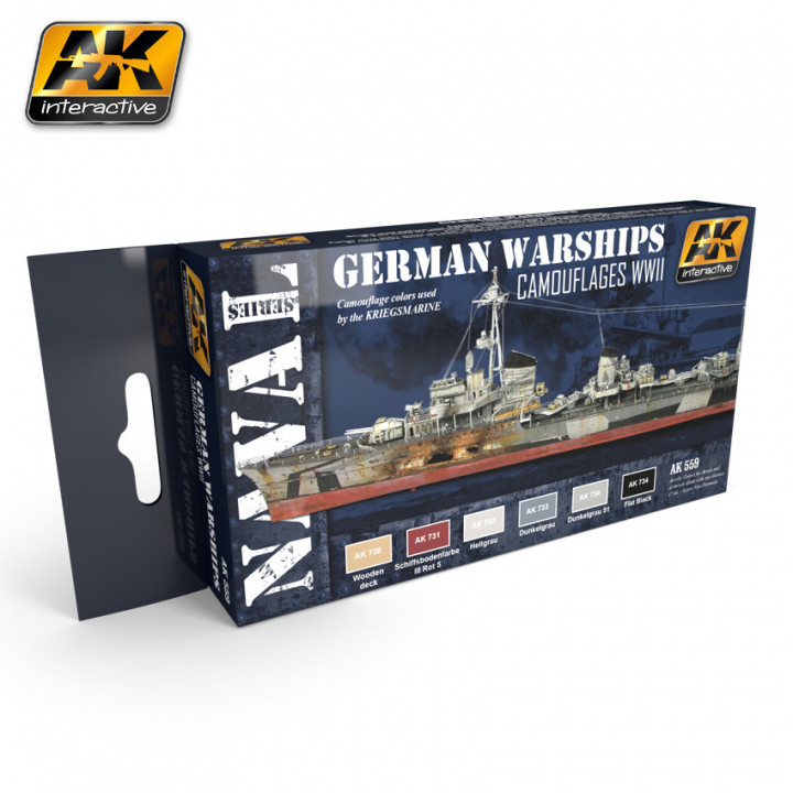 Boxart Colors for German Warships - Camouflages WWII AK 559 AK Interactive