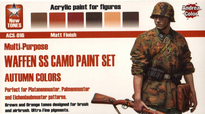 Boxart Waffen SS Camo Paint Set (Autumn Colors) (6x17ml) ACS-016 Andrea Color
