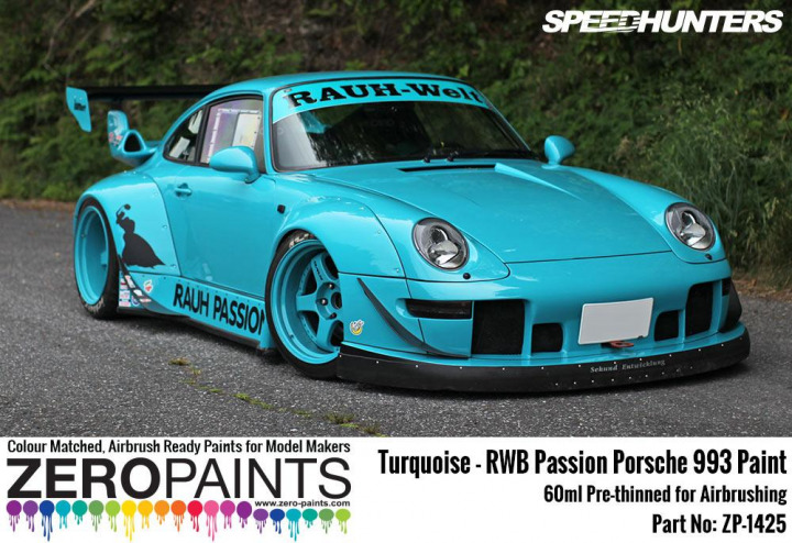 Boxart RWB Rauh Passion Porsche 993 Turquoise  Zero Paints