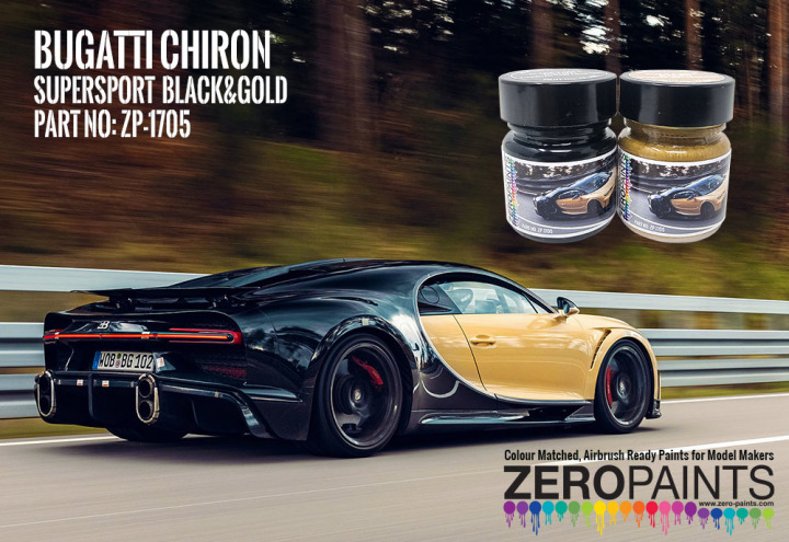 Boxart Black & Gold Bugatti Chiron Supersport (2x30ml)  Zero Paints