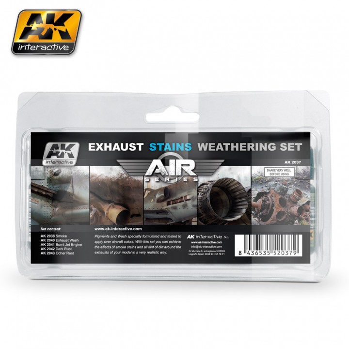 Boxart Exhaust Stains Weathering set  AK Interactive Air Series