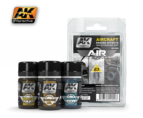 Boxart Aircraft Engine Effects Weathering set AK 2000 AK Interactive Air Series