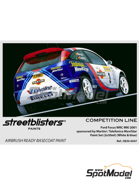 Boxart Ford Focus WRC 2001 Martini Telefonica Movistar Blue - White  StreetBlisters Paints