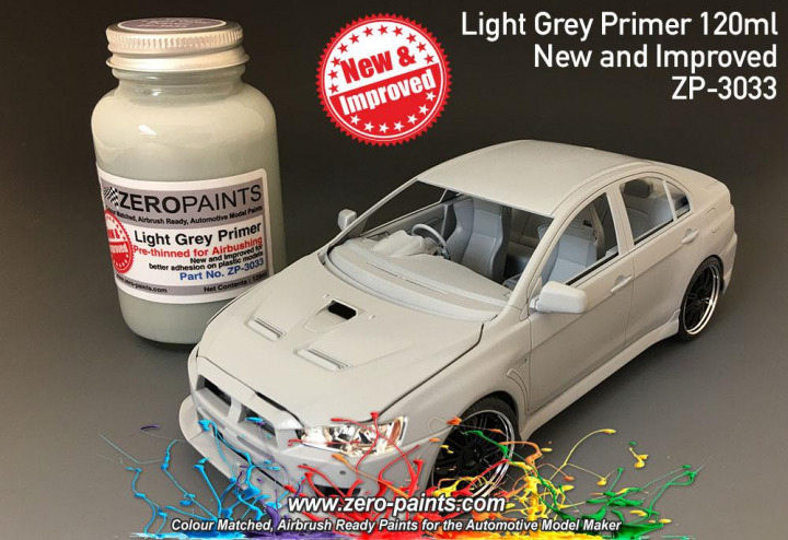 Boxart Light Grey Primer 120ml Airbrush Ready ZP-3033 Zero Paints