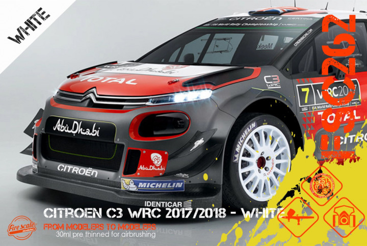 Boxart Citroen C3 WRC 2017/2018 - White  Fire Scale Colors
