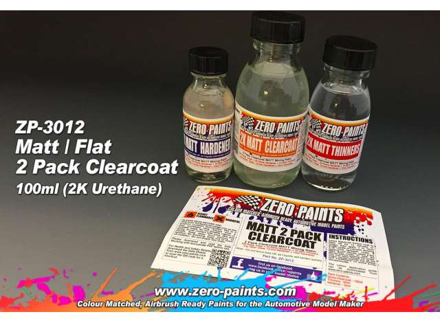 Boxart MATT/ FLAT 2 Pack Clearcoat 100ml (2K Urethane) ZP-3012 Zero Paints
