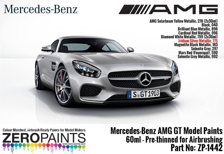 Boxart Mercedes AMG GT Iridium Silver Metallic (775)  Zero Paints