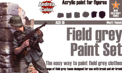 Boxart Field Grey Paint Set (6x17ml) ACS-010 Andrea Color