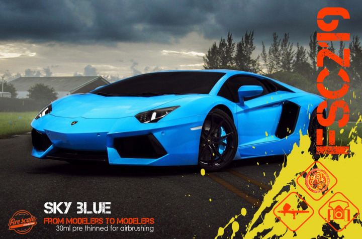 Boxart Sky Blue Lamborghini  Fire Scale Colors