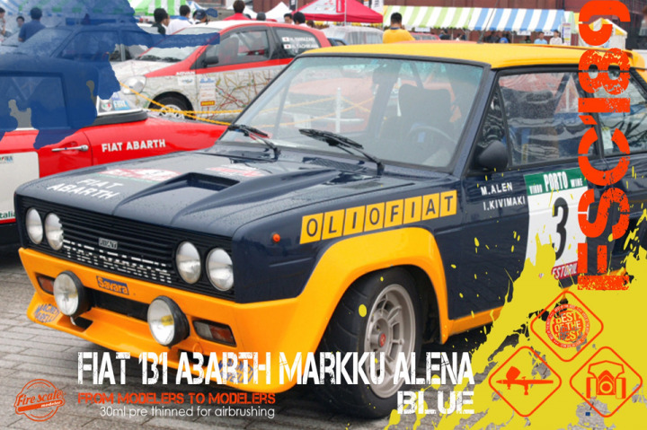 Boxart Fiat 131 Abarth Markku Alena - Blue  Fire Scale Colors