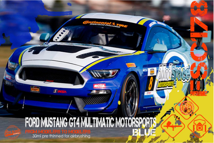 Boxart Ford Mustang GT4 Multimatic Motorsports Blue  Fire Scale Colors