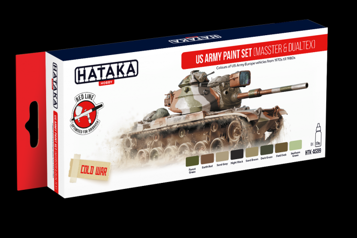 Boxart US Army paint set (MASSTER & DUALTEX) HTK-AS99 Hataka Hobby Red Line