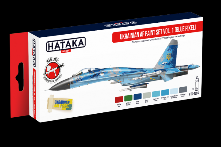 Boxart Ukrainian AF paint set vol. 1 (Blue Pixel) HTK-AS96 Hataka Hobby Red Line