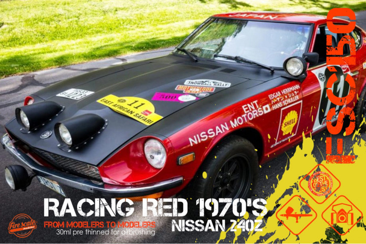 Boxart Racing Red 1970's Nissan 240Z  Fire Scale Colors
