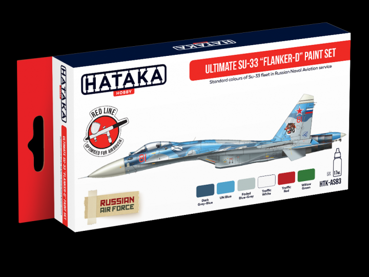 Boxart Ultimate Su-33 "Flanker-D” paint set HTK-AS83 Hataka Hobby Red Line