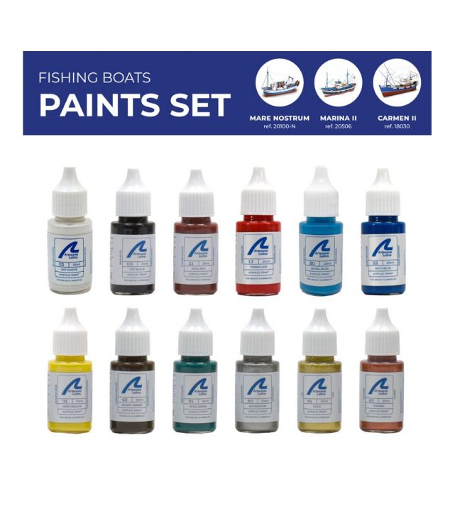 Boxart Fishing Boats Paint Set 277PACK3 Artesania Latina