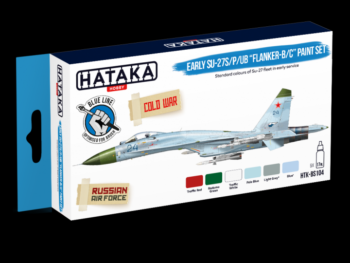 Boxart Early Su-27S/P/UB „Flanker-B/C” paint set HTK-BS104 Hataka Hobby Blue Line
