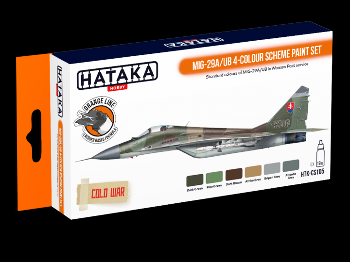 Boxart MiG-29A/UB 4-colour scheme paint set HTK-CS105 Hataka Hobby Orange Line