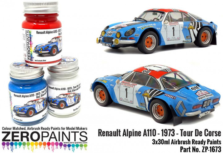 Boxart Renault Alpine A110 – 1973 – Tour De Corse Red-White-Blue  Zero Paints