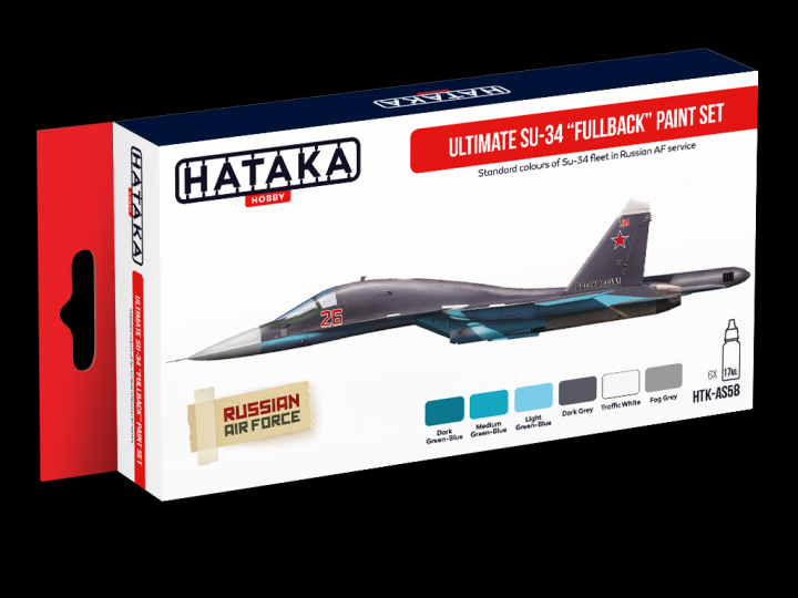 Boxart Ultimate Su-34 „Fullback” paint set HTK-AS58 Hataka Hobby Red Line