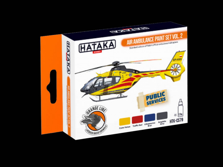 Boxart Air Ambulance (HEMS) paint set vol. 2 HTK-CS79 Hataka Hobby Orange Line