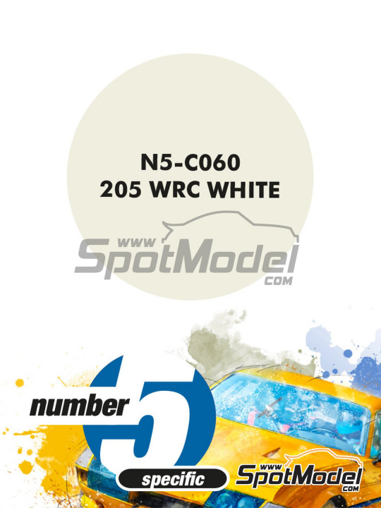 Boxart 205 WRC White  Number Five