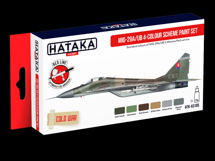 Boxart MiG-29A/UB „Fulcrum-A/B” 4-colour scheme paint set HTK-AS105 Hataka Hobby Red Line