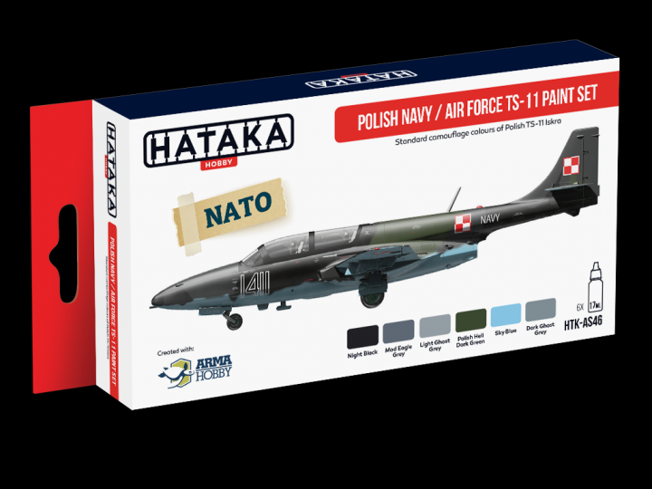 Boxart Polish Navy / Air Force TS-11 paint set HTK-AS46 Hataka Hobby Red Line