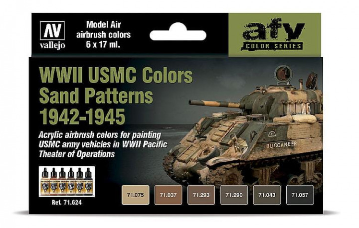 Boxart WWII USMC Colors Sand Patterns 1942-1945  Vallejo Model Air
