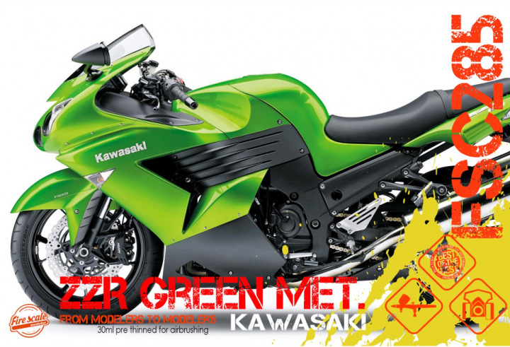 Boxart Kawasaki ZZR Green Met.  Fire Scale Colors