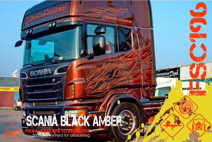 Boxart Black Amber Scania Truck  Fire Scale Colors