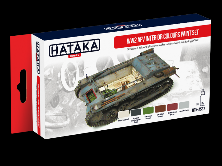 Boxart WW2 AFV Interior Colours paint set HTK-AS37 Hataka Hobby Red Line