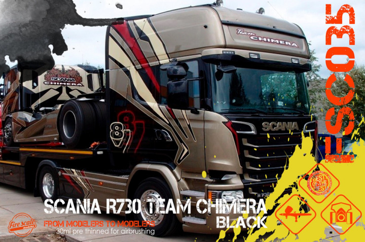 Boxart Scania R730 Black  Fire Scale Colors