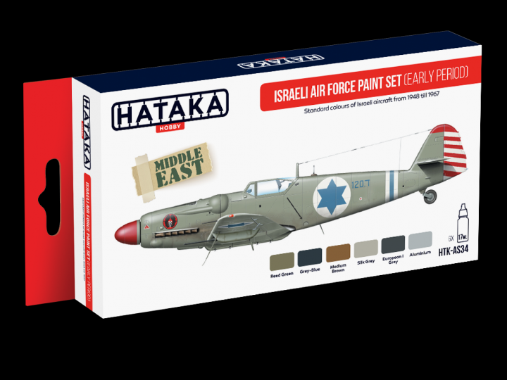Boxart Israeli Air Force paint set (early period) HTK-AS34 Hataka Hobby Red Line