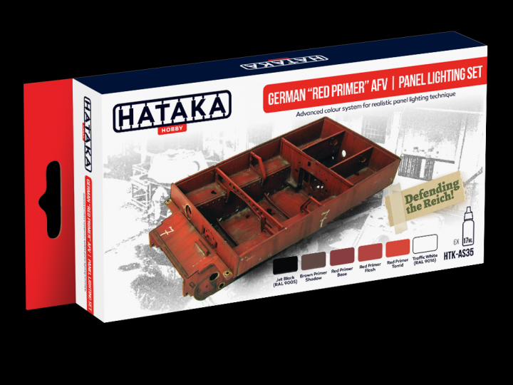 Boxart German „Red Primer” AFV | panel lighting set HTK-AS35 Hataka Hobby Red Line