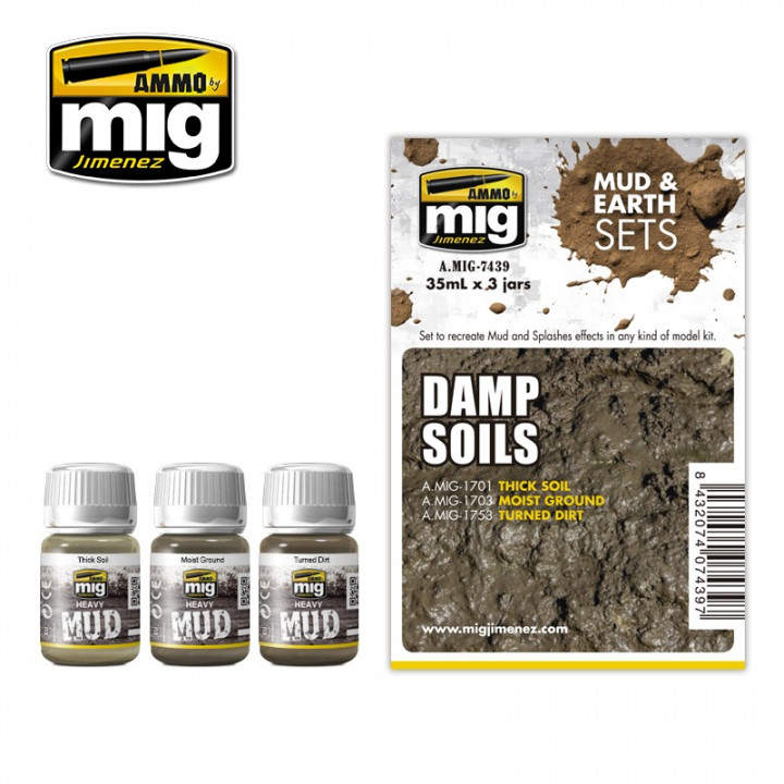 Boxart Mud & Earth Set - Damp Soils  Ammo by Mig Jimenez